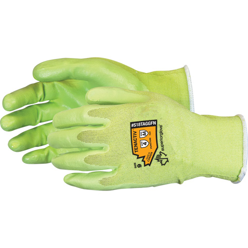 Composite Filament Fiber Cut-Resistant Hi-Viz Glove, Size 5, 18 Gauge, Foam Nitrile Coated, TenActiv Shell, ANSI/ISEA 105 Level 4 Consource