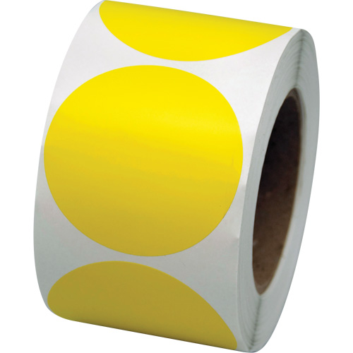 Coloured Marking Dots, Circle, 3" L x 3" W, Yellow, Vinyl Consource