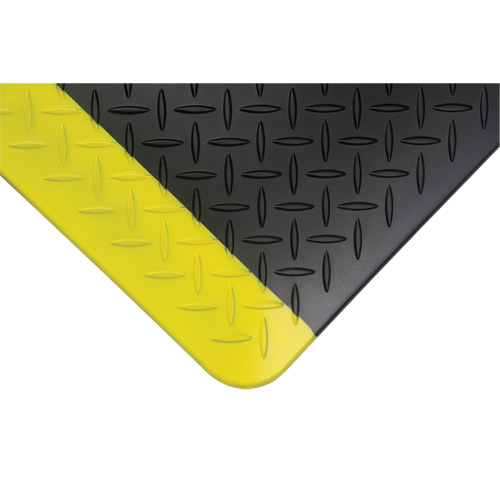 Tapis antifatigue, Losange, 1-2/3' x 3-1/4' x 3/4", Noir/Jaune, Polyur&eacute;thane Consource