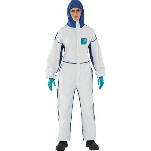 AlphaTec 1800 Comfort 3-Piece Coveralls, Large, Blue/White, Microporous/SMS Consource