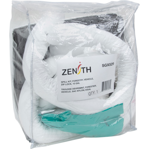Trousse d'&eacute;quipement de lutte contre les d&eacute;versements, Huile seulement/Universel, Sac, Absorbance de 10 gal. US Consource