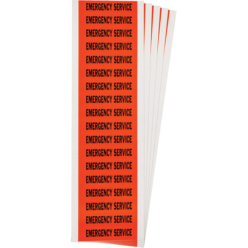 &eacute;tiquette de tension pour conduit  Emergency Service , 1/2" x 2-1/4", &eacute;toffe/Vinyle, Anglais Consource