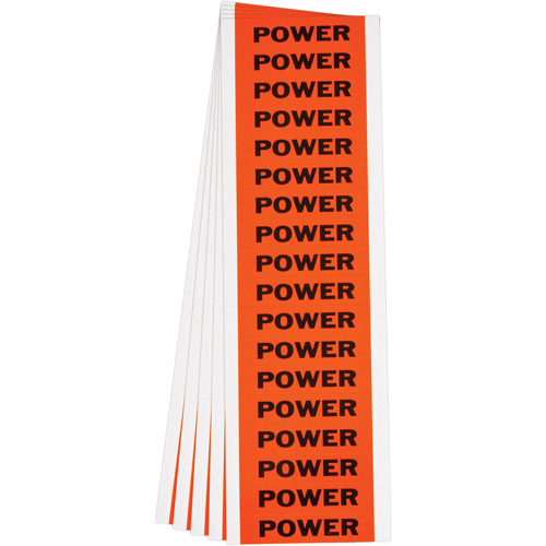 &eacute;tiquette de tension pour conduit  Power , 1/2" x 2-1/4", &eacute;toffe/Vinyle, Anglais Consource