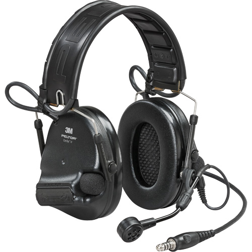 Casque VI NIB avec fils de sortie unique et rail arc Peltor ComTac, Style Bandeau, 23 dB Consource