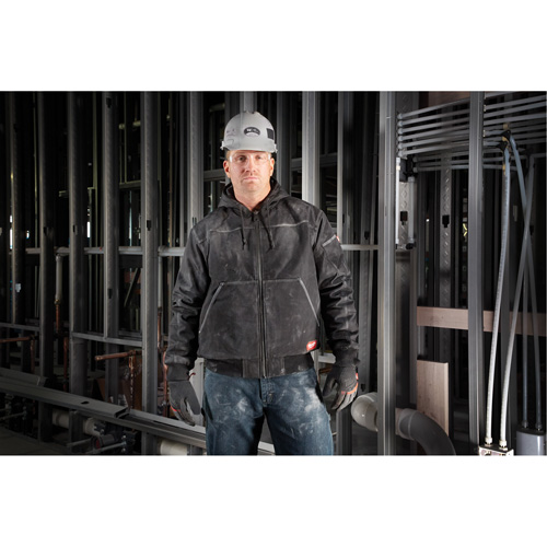 GridIron Hooded Jacket, Men's, Large, Black Consource