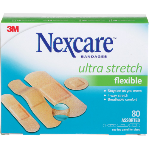 Pansements ultra-extensibles Nexcare, Assorti, Plastique, Non st&eacute;rile Consource
