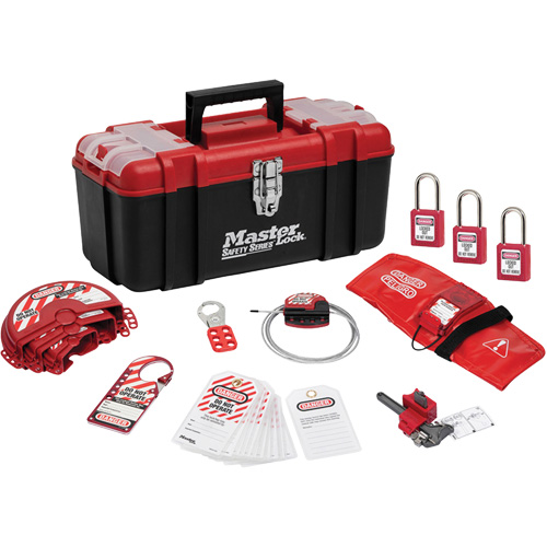 Trousse de cadenassage personnelle standard avec cadenas en thermoplastique Zenex, Ensemble Vanne, 13 composants compris Consource