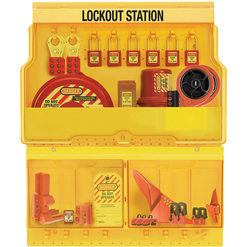 Premier Valve & Electrical Deluxe Lockout Station, Thermoplastic Padlocks, 32 Padlock Capacity, Padlocks Included Consource