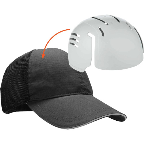Skullerz 8946 Standard Baseball Cap with Bump Cap Insert, Black Consource