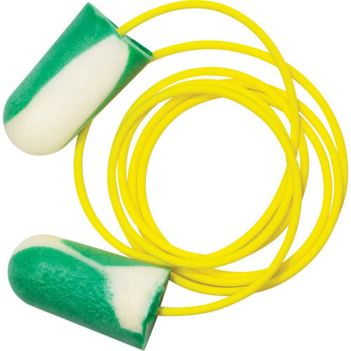 Bouchons d'oreilles biosourc&eacute;s Mega Bullet BioSoft, Vrac - Boîte, Avec cordon Consource