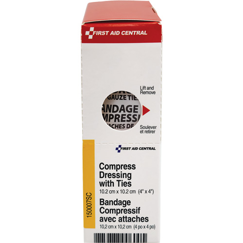 SmartCompliance&reg; Refill Compress Pressure Bandage with Ties, 4" L x 4" W Consource