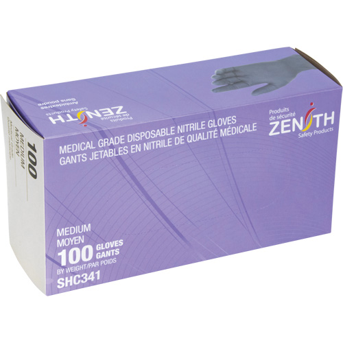 Medical Grade Disposable Gloves, Medium, Nitrile, 6-mil, Powder-Free, Black, Class 2 Consource