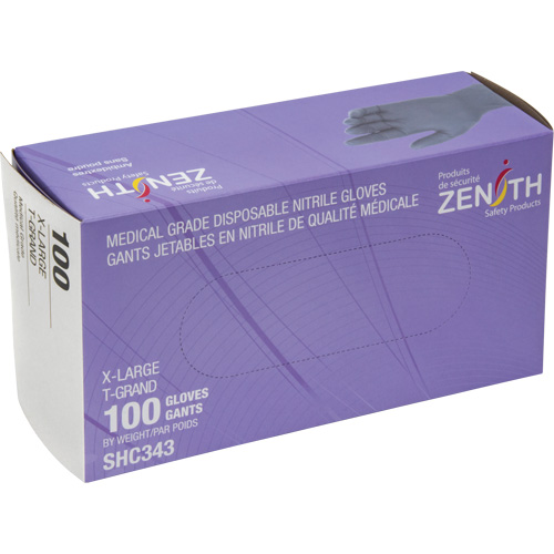 Gants jetables de calibre m&eacute;dical, T-Grand, Nitrile, 6 mils, Sans poudre, Noir, Classe 2 Consource