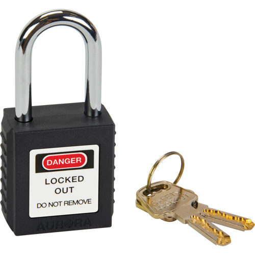 Safety Lock, Black, Keyed Different, Thermoplastic, 1-1/2" Width Consource