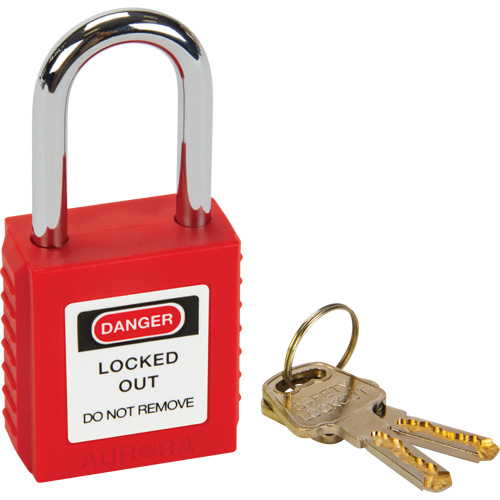 Safety Lock, Red, Keyed Different, Thermoplastic, 1-1/2" Width Consource