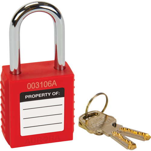 Safety Lock, Red, Keyed Different, Thermoplastic, 1-1/2" Width Consource