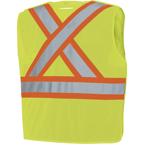 598P Tear-Away Mesh Safety Vest, High Visibility Lime-Yellow, Medium/Small, Polyester Consource