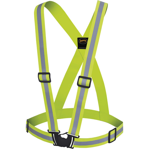 5497 Safety Sash, High Visibility Lime-Yellow, Silver Reflective Colour, One Size Consource