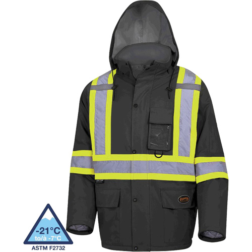 5031BK Waterproof Quilted Safety Parka, Black, Small Consource