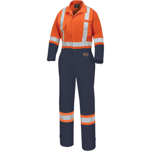 5514WBB Combinaisons de s&eacute;curit&eacute; pour femmes 2 tons, T-petit, Orange haute visibilit&eacute;/Bleu marin Consource