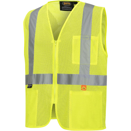 6944 FR Safety Vest, High Visibility Lime-Yellow, Small, Polyester Consource