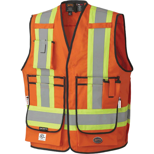 7732 Veste d'arpenteur ignifuge et r&eacute;sistant aux arcs &eacute;lectriques FR-Tech, Petit, Orange haute visibilit&eacute;, 9,7 cal/cm² Consource