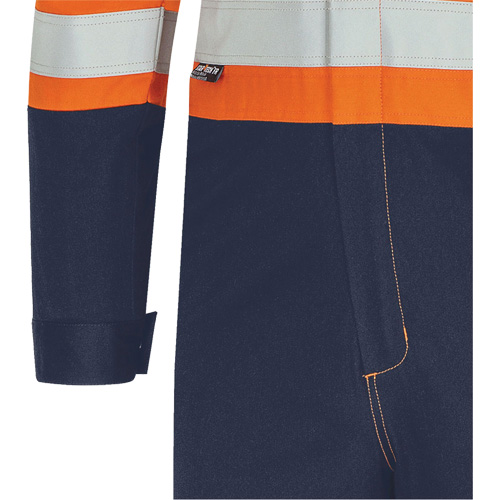 7702BB Combinaison de s&eacute;curit&eacute; FR-Tech 2 tons, Taille 36, Bleu marin/Orange, 10 cal/cm² Consource