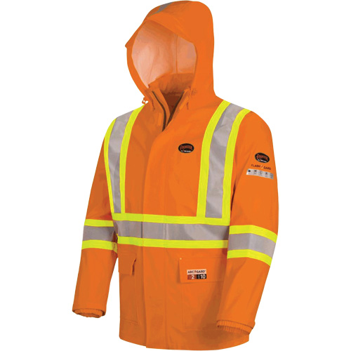 5880 FR/Arc-Rated Waterproof Rain Jacket, X-Small, High Visibility Orange, 10 cal/cm² Consource
