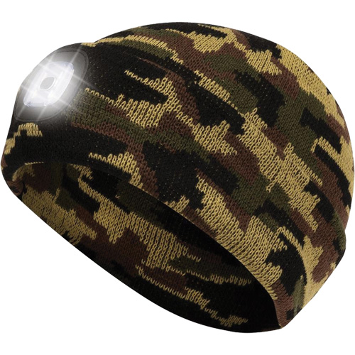 5677 Tuque en tricot avec lampe frontale &agrave; DEL, Doublure en Molleton, Taille unique, Camo Consource