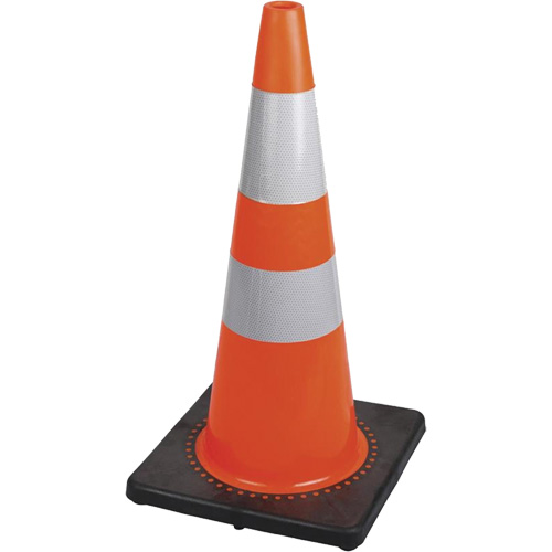 183 Premium Flexible Safety Cone, 28", Orange, 4" & 6" Reflective Collar(s) Consource
