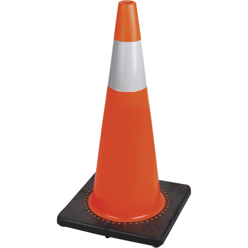 183N Premium Flexible Safety Cone, 28", Orange, 4" Reflective Collar(s) Consource