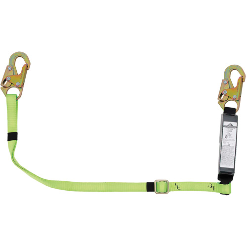 SA-5400-6A Adjustable Shock Absorbing Lanyard, 6', Snap Hook Center, Snap Hook Leg Ends, Polyester Consource