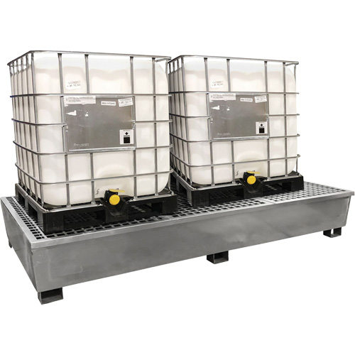 Steel Ultra-Twin IBC Spill Pallet&reg;, 370 US gal. Spill Capacity, 103.8" x 26.8" x 51.1" Consource