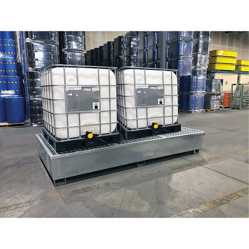 Steel Ultra-Twin IBC Spill Pallet&reg;, 370 US gal. Spill Capacity, 103.8" x 26.8" x 51.1" Consource