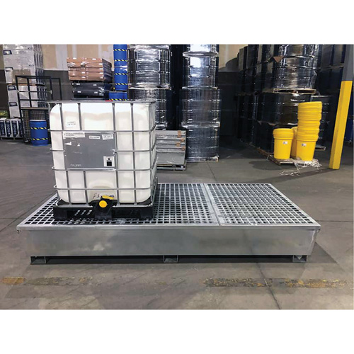 Steel Ultra-Twin IBC Spill Pallet&reg;, 370 US gal. Spill Capacity, 103.8" x 26.8" x 51.1" Consource
