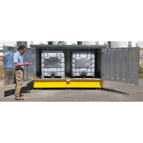 Ultra-Twin IBC en acier avec couvercle rigide, 123,4" lo x 73,4" la x 66,4" h, Capacit&eacute; de charge 12250 lb Consource