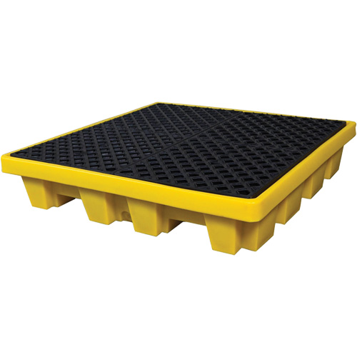 4-Drum Nestable Ultra-Spill Pallet&reg;, 66 US gal. Spill Capacity, 51" x 51" x 10" Consource