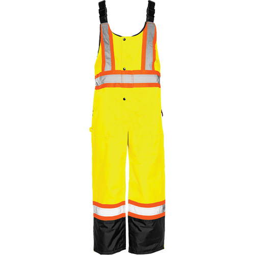 TO1 Winter Traffic Overalls, Polyester, Small, Black/High Visibility Lime-Yellow Consource