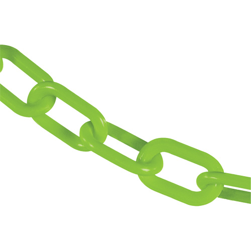 Chaîne de s&eacute;curit&eacute; en plastique robuste, Vert, Maillon de 2", 50' de long Consource