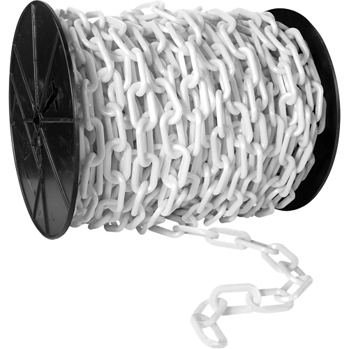Heavy-Duty Plastic Safety Chain, Orange, 2" Link, 120' Length Consource