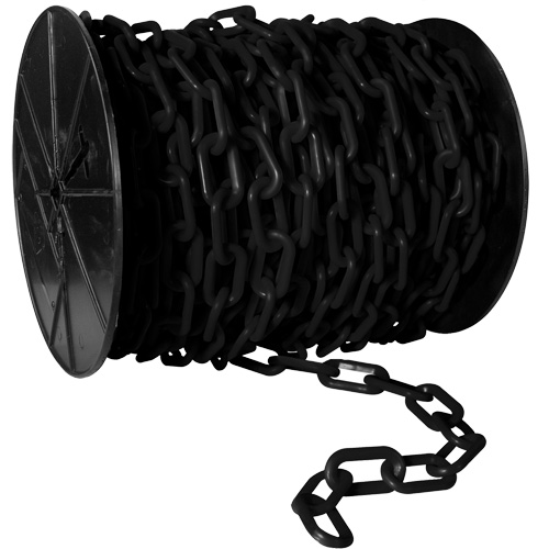 Chaîne de s&eacute;curit&eacute; en plastique robuste, Blanc, Maillon de 2", 100' de long Consource