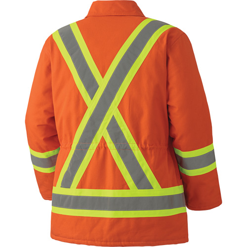 5537A Quilted Duck Safety Parka, High Visibility Orange, Small Consource