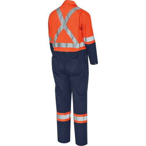 5514BBT Combinaison de s&eacute;curit&eacute; 2 tons avec fermeture &agrave; glissi&egrave;re, 40 (grand taille), Orange haute visibilit&eacute;/Bleu marin Consource