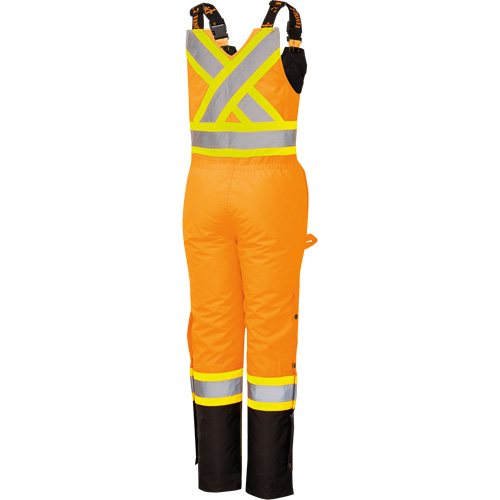 5040BBW Women's High-Visibility Waterproof Safety Overalls, Polyester, X-Small, Black/High Visibility Orange Consource