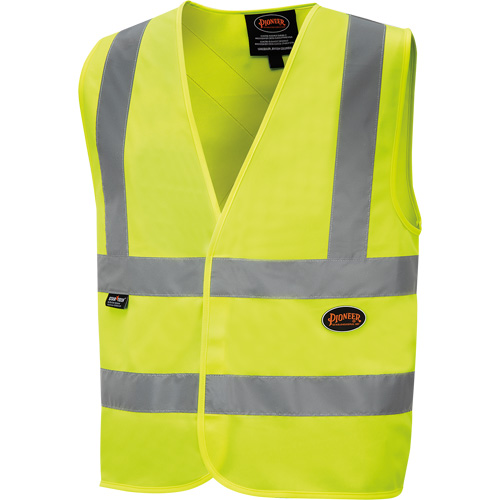 6886 High-Visibility Tricot Safety Vest, High Visibility Lime-Yellow, Small, Polyester Consource