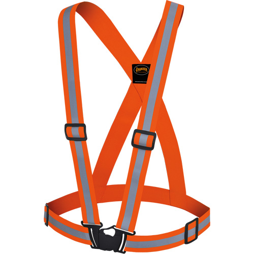 5496 Bretelles de s&eacute;curit&eacute; haute visibilit&eacute;, Orange haute visibilit&eacute;, Couleur r&eacute;fl&eacute;chissante Argent, Taille unique Consource