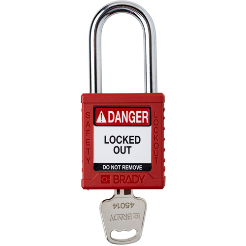 Velocity Lockout Padlock, Red, Keyed Different, Nylon, 1-1/2" Width Consource