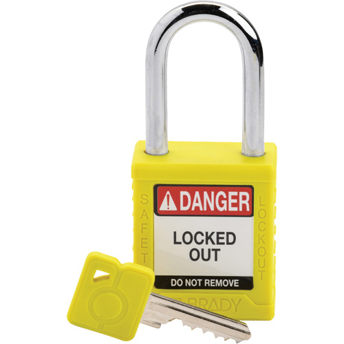 Velocity Lockout Padlock, Yellow, Keyed Different, Nylon, 1-1/2" Width Consource