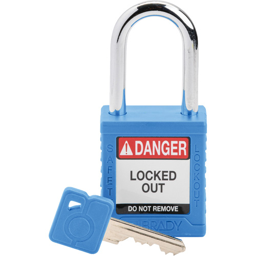 Velocity Lockout Padlock, Blue, Keyed Different, Nylon, 1-1/2" Width Consource