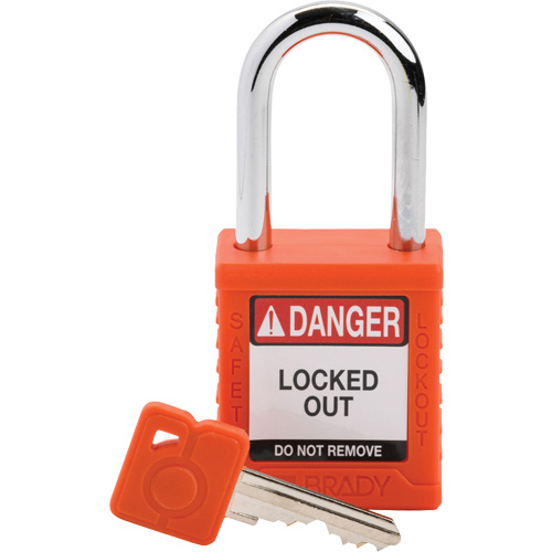 Velocity Lockout Padlock, Orange, Keyed Different, Nylon, 1-1/2" Width Consource